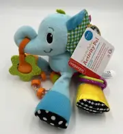 Infantino Plush Peanut Elephant Crinkle Chime Colorful Baby Activity Pal Toy