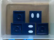 LEGO Parts - Dark Blue Tile 2 x 2 w 2 White Eyes - No 3068b - QTY 5