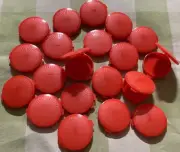 Tupperware Mini Clamshell Pill Keepers Round Pocket Containers Set of 20 Red New