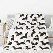 Dachshund Blanket Super Soft Fleece Throw Blanket Warm and Cozy Lightweight Bed Blanket for Couch, Sofa, Camping, and Travel All Season Blankets Gifts 50"x40"
