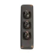 5916 Switch Flat Plate Toggle 3 Gang Brown Antique Copper H108xW30mm