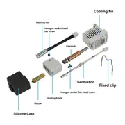 3D Printer Hotend Kit for Kobra3 Extruder Hotend with Heat Sink All-Metal Hotend with 0.4mm Brass Nozzle As Shown