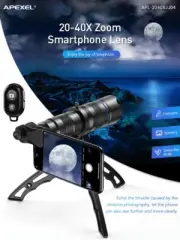 APEXEL HD Metal 20-40x Zoom telescope Optic monocular telephoto Tripod+Remote