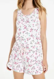 NEW PETER ALEXANDER WOMENS PRETTY FLORAL TANK TOP + SHORTS PJ SET XS RRP$89.90