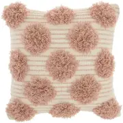 18"x18" Life Styles Tufted Pom Poms Square Throw Pillow Blush - Mina
