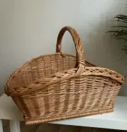 NEW Wicker Basket Picnic firewood Holder rustic basket log carrier
