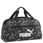 PUMA 花紋行李袋旅行袋 黑色手提袋運動袋 07995007