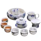 Chinese Exquisite Kungfu Tea Set Porcelain Gaiwan Tureen Tea Cup Tea Strainer