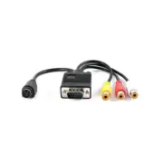 8" Long CVBS SVHS To D-sub 15-pin VGA Adapter Cable