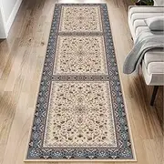 Hallway Runner Rug Non Slip Washable Runner Rug 1'4"x2' Long Vintage Distressed Boho Runner Rug Entryway Runner Rug Low Pile Floor Carpet Runner for Kitchen Laundry Bedside - Style 1