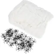 Halloween Stretch Spider Webs Spooky Cobwebs Decoration with Fake Spiders for Indoor Outdoor Decor