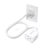 Short Flat Extension Cord 3ft Left Angled Flat Plug Power Strip16 AWG Power Cord