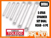 TOLEDO 301166 - E-STAR SPANNER SET DUAL HEAD - 6 PC - SIX POINT FASTENERS RING
