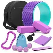 Yoga Wheel 12 in 1 Set with Back Cracker Roller for Pain Relief & Deep Tissue...