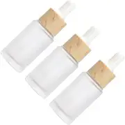 EPIGEIST 3pcs Refillable Travel Dropper Bottles Frosted Glass Storage Bottles Transparent for Essential Oils Lotions More Portable Lightweight Containers