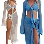 Womens Bathing Suit Cover Ups Set Crochet Swimsuits Swimwear Beaches Coverups