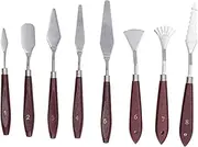 8 Pcs Painting Knife Set Versatile Stainless Steel Spatula Palette Knives Ideal for Art Painting Mixing And Scraping With Thin Blade Elasticity Multiple Knife Heads