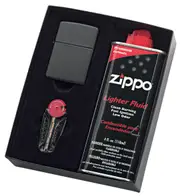 Zippo Gift Set - Lighter and Fluid - Matte Black