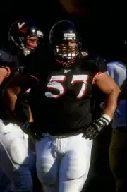 Offensive lineman Fady Chamoun Virginia Cavaliers looks on dur- 1998 Old Photo
