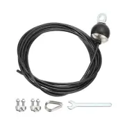 Fitness Pulley Cable Adjustable Cable Pulley System Replacement Black (E-3m)