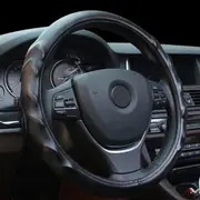 Massage Texture Leather Steel Ring Wheel Cover for 15 Inches Wheel Size Car 24 BLACK