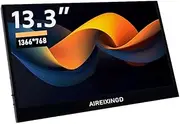 AIREIXINGD 13.3 Inch Portable Monitor 1366x768 Kenowa Extended Screen HDMI VGA Computer Gaming Display for Computer/Laptop/PC/Windows OS/Raspberry Pi/WiiU/Xbox360/PS4