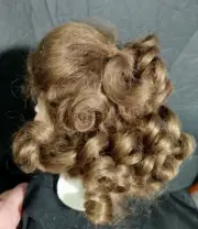 SIZE 7 LIGHT BROWN ROBYN ANTIQUE MODERN DOLL WIGS SYNTHETIC MOHAIR