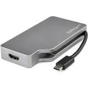 StarTech.com USB C Multiport Video Adapter 4K/1080p - USB Type C to HDMI, VGA, DVI or Mini DisplayPort Monitor Adapter - Space G