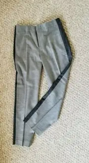 Club Monaco Career Pants Gray with Charcoal Tuxedo Side Detail Size 2