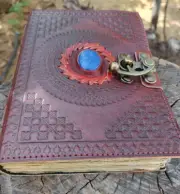 Vintage Single Moon Leather Journal | Grimoire 200 Vintage pages | Indian
