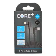 Core+ 90D 8-Pin to USB-C Cable Charging Cord 1.5m For Apple iPhone 14/13 BLK