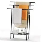 44" Tall Standing Towel Racks for Bathroom, 3 Tier Towel Rack with 1 Tier Black
