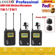 LENSGO LWM-328C 2 In 1 wireless microphone Collar Clip Mic for Video Recording