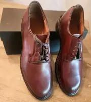 Allen Edmonds "DRAKE" Leather Derby Plain-Toe 9.5 D Mahogany USA DISCONTINUED