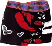 [VBFOFBV] Mens Boxer Briefs, Moisture Wicking Underwear for Men, Graffiti Lips Black White Heart