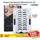 10 Pairs Magnetic False Eyelashes Natural Eye Lash Extension Eyeliner Tweezer