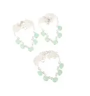 Wholesale 925 3PC Solid Sterling Silver Aqua Chalcedony Necklace Lot W901