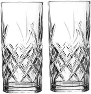 Supercap - Crystal Tall Beverage, 14oz Highball Glasses for Bar Kitchen, Collins Clear Cups Glassware for Drinks, Coffee, Beer, Juice, Water, Soda, Set of 2
