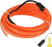 X AUTOHAUX 3 Meter EL Wire Cable LED Glow String Light Car Lighting Strip Flexible Neon Light for Car Decoration Battery Box(3V) Orange