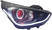 Xenon Headlight Angel Eye Led Drl Daytime Runing Light Turn Signal Evil Eye Compatible With Hyundai Verna 2017-2020