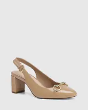 Kari Hazelnut Patent Leather Slingback