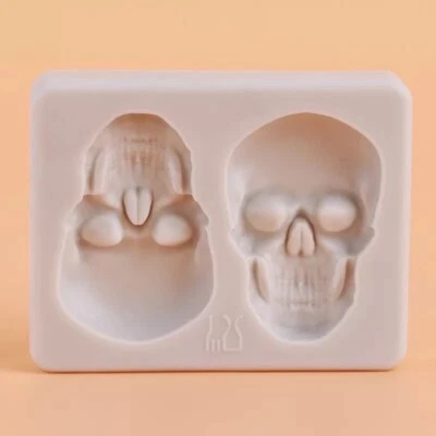 Silicone Halloween Skull Head Fondant Chocolate Sugarcraft Mould Clay Resin