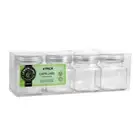 4PK Lemon & Lime Capri Glass Square Jar 280ml Food Container Storage w/ SLV Lid