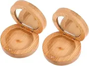 ERINGOGO 2pcs Folding Vanity Mirror Wallet Mini Mirror Folding Pocket Mirror Travel Wooden Compact Mirror Hand Mirror Handheld Compact Mirror Desktop Mirror Silver Mirror Khaki