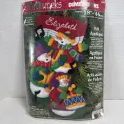 Dimensions Felt Applique Christmas Stocking kit Singing Trio Snowmen 8096 New