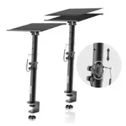 Clamp On Desktop Speaker Stand Holder Pair, Heavy Duty Audio Studio Monitor