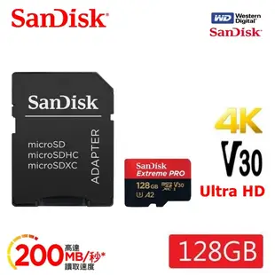 【SanDisk 晟碟】Extreme Pro microSDXC UHS-I V30 A2 32G~256GB 記憶卡