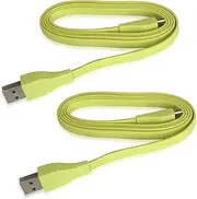[QJYTH] Cord Replacement for UE Boom Charger, 1.2m USB Charging Cable Compatible with Logitech Ultimate Ears Boom 3/ MEGABOOM 3/ UE Wonderboom/UE Boom/Megaboom/Mega Boom (2 PCS, Yellow)