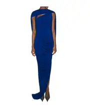 draped backless gown FR40 Blue