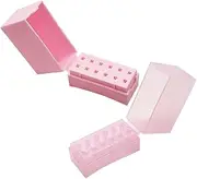 EPIGEIST 2pcs Nail Drill Bits Storage Boxes Decorative Organizer for Manicure Supplies High-grade Holder for Nail Art Polishing for Home Salon Use Transparent